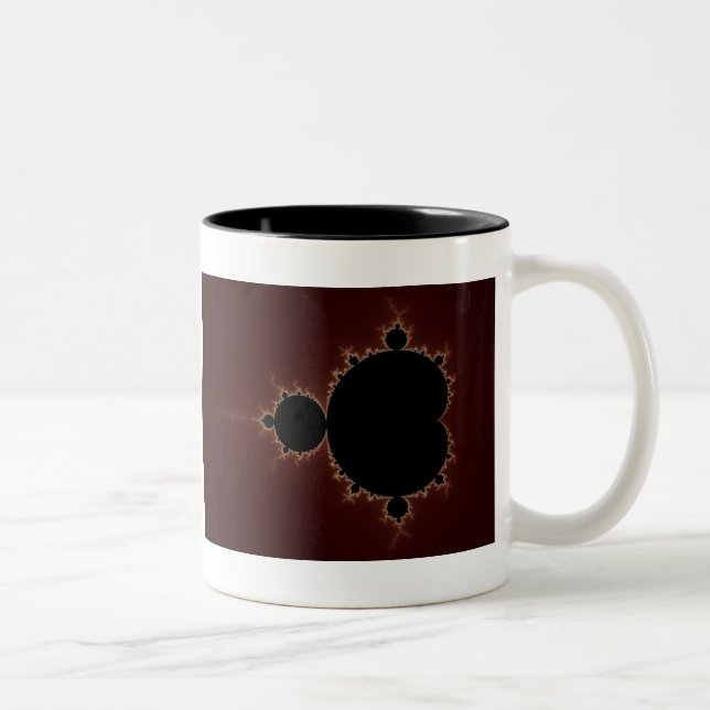 Caneca De Café Em Dois Tons Conjunto de Mandelbrot 08 - Fractal (Direita)