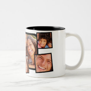 Caneca De Café Em Dois Tons Conjunto de Mug de Café de Colagem de Fotos da Fam
