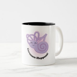 Caneca De Café Em Dois Tons Connie Cochlea, "Cerumen Acontece!"Mug De Café