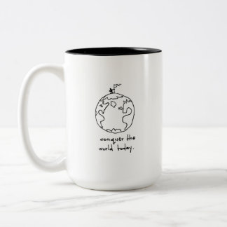 Caneca De Café Em Dois Tons Conquistar o Mundo