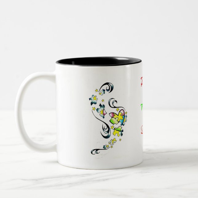 Caneca De Café Em Dois Tons Consciência do autismo (Esquerda)