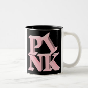 Caneca De Café Em Dois Tons Consciência do cancro da mama de PinkonBlack
