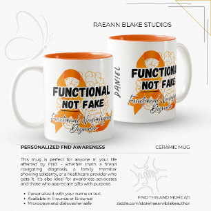 Caneca De Café Em Dois Tons Conscientização sobre FND Funcional Não Falso Pers