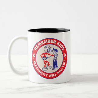 Caneca De Café Em Dois Tons Conscientização sobre Segurança das Crianças, Elet