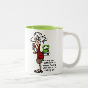 Caneca De Café Em Dois Tons Conseguir Humor Sortudo
