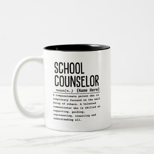 Caneca De Café Em Dois Tons Conselheiro escolar (Esquerda)