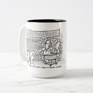 Caneca De Café Em Dois Tons Conselheiro financeiro modelo