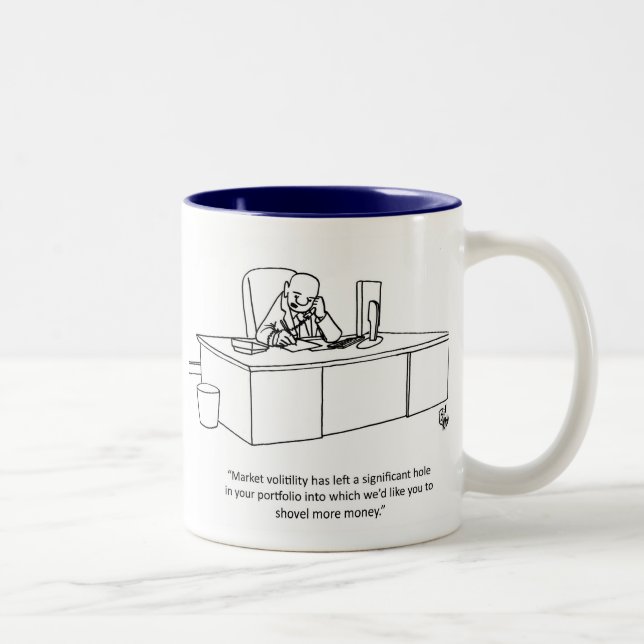 Caneca De Café Em Dois Tons Conselheiros Financeiros Humor Mug (Direita)