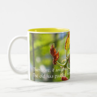 Caneca De Café Em Dois Tons Conseqüentemente, se qualquer um está no cristo,