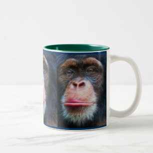 CANECA DE CAFÉ EM DOIS TONS CONSERVAÇÃO DE CHIMPANZEE WILDLIFE