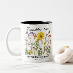Caneca De Café Em Dois Tons Considere como as flores silvestres crescem - Luca