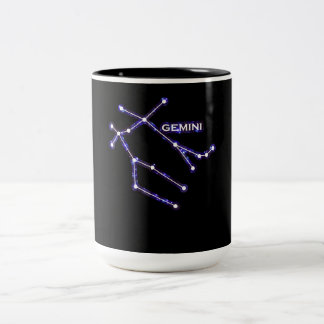 Caneca De Café Em Dois Tons Constelação Astronômica - Astrologia Zodiac Gemini