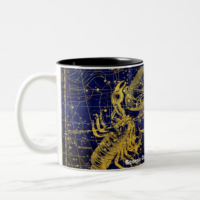 Caneca De Café Em Dois Tons Constelação de Escorpião (Esquerda)