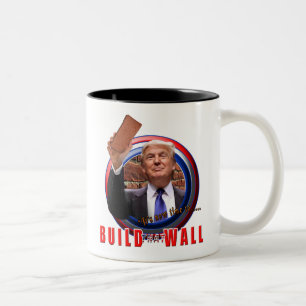 Caneca De Café Em Dois Tons Construa o copo de café do presidente Donald Trum