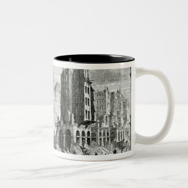 Caneca De Café Em Dois Tons Construção do bulevar de Sebastopol (Direita)
