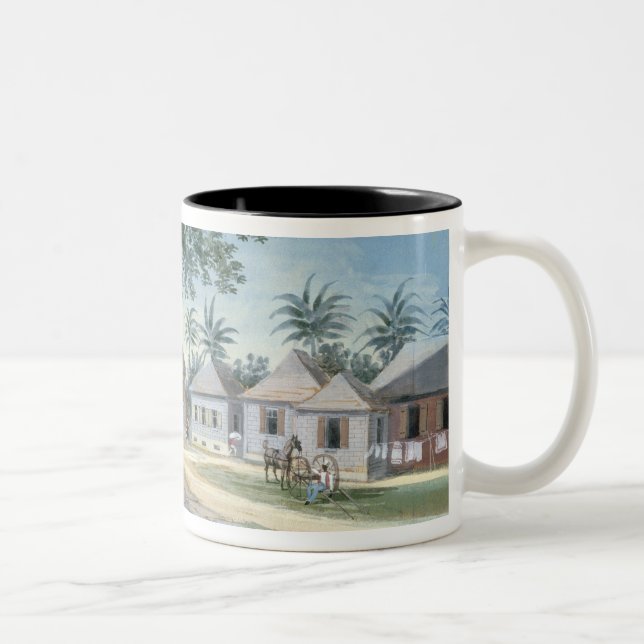 Caneca De Café Em Dois Tons Construções do missionário, St Johns, Antígua (w/c (Direita)