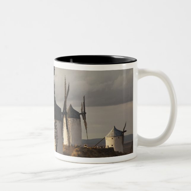 Caneca De Café Em Dois Tons Consuegra, antigos moinhos de vento de La Mancha (Direita)