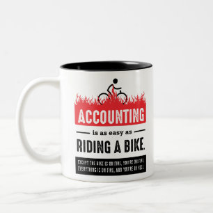 Caneca De Café Em Dois Tons Contabilidade é fácil, presente para surpreendente