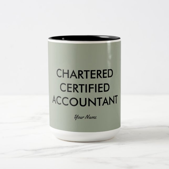 Caneca De Café Em Dois Tons "Contabilista Certificado Caracterizado" (Centro)