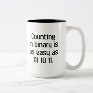 Caneca De Café Em Dois Tons Contagem em Binário