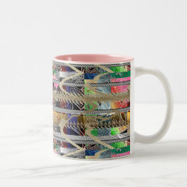 Caneca De Café Em Dois Tons Contemporary Colorful Geometric Abstract 
