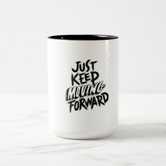 Caneca De Café Em Dois Tons Continue andando design (Centro)