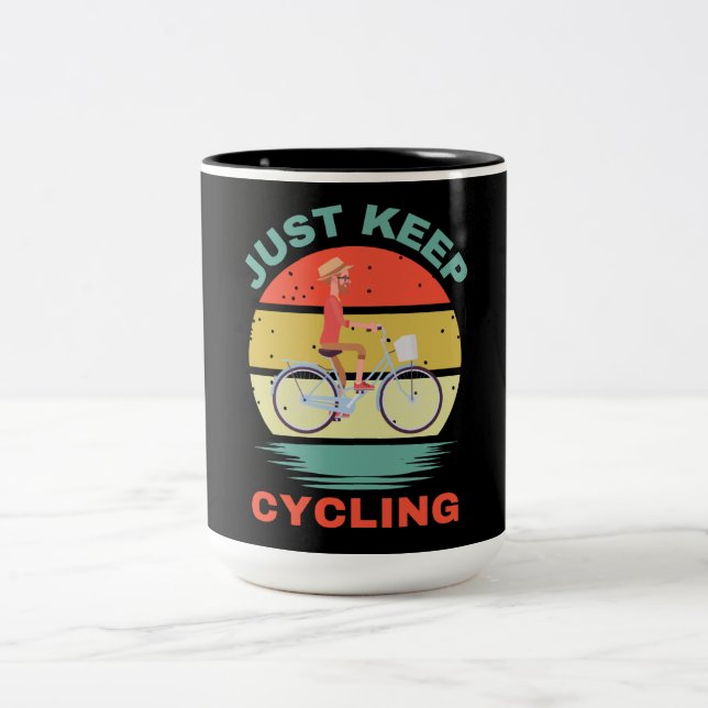 CANECA DE CAFÉ EM DOIS TONS CONTINUE PEDALANDO (Centro)