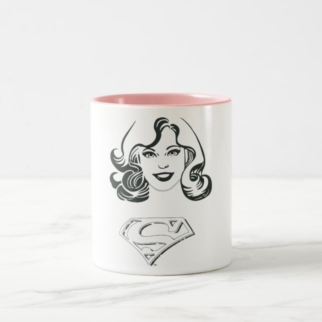 Caneca De Café Em Dois Tons Contorno da Supergirl 1 (Centro)