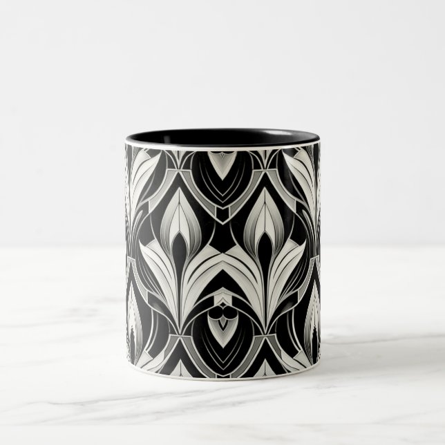 Caneca De Café Em Dois Tons Contraste preto e branco (Centro)