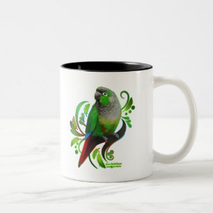 Caneca De Café Em Dois Tons Conure verde