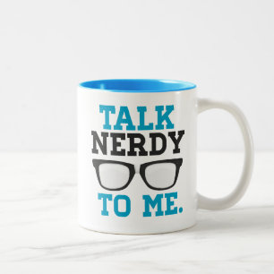 Caneca De Café Em Dois Tons Conversa Nerdy a mim espetáculos engraçados