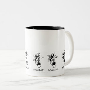 Caneca De Café Em Dois Tons Conversação Engraçada de Rosto de Texto - Expressã
