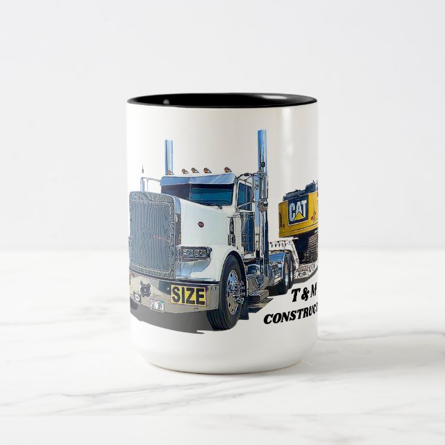 Caneca De Café Em Dois Tons Conversando sobre a Demolição da Construção (Centro)