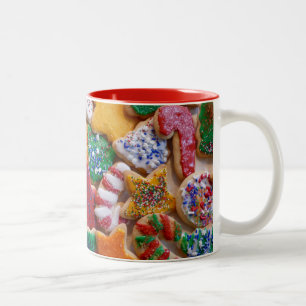 Caneca De Café Em Dois Tons Cookies de Natal I Férias Coloridas