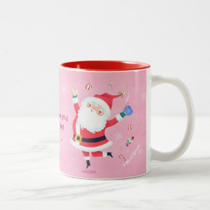 Caneca De Café Em Dois Tons Cookies e Papais noeis de cacau