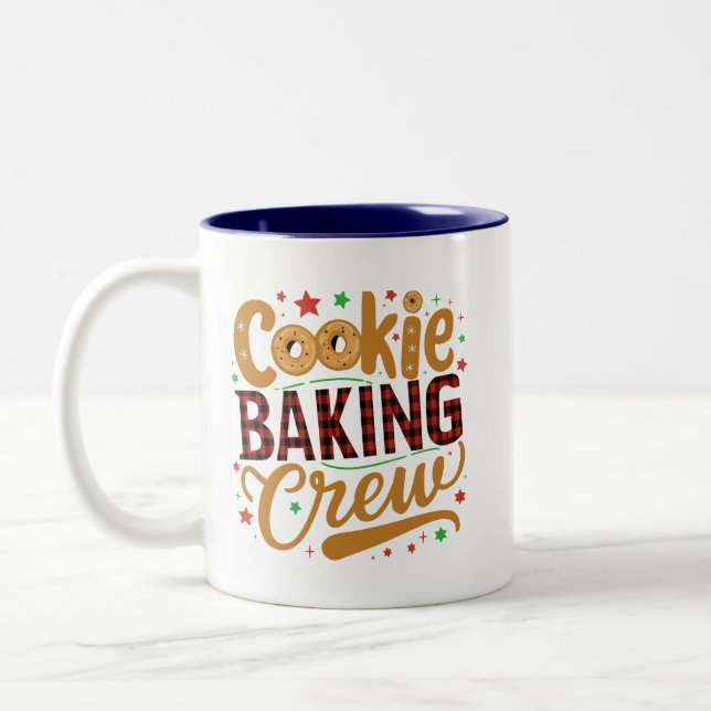 Caneca De Café Em Dois Tons Cookies Fazendo Tripulação Engraçado (Esquerda)