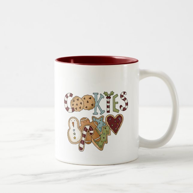 Caneca De Café Em Dois Tons Cookies para Papais noeis e presentes (Direita)