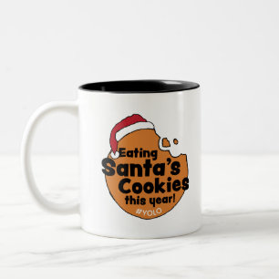 Caneca De Café Em Dois Tons Cookies Yolo Hashtag de Natal de Papais noeis