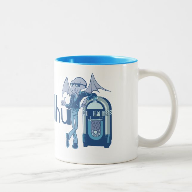 Caneca De Café Em Dois Tons Coolthulhu (Cthulhu legal) (Direita)