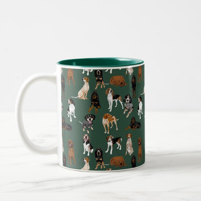 Caneca De Café Em Dois Tons Coonhound (Esquerda)