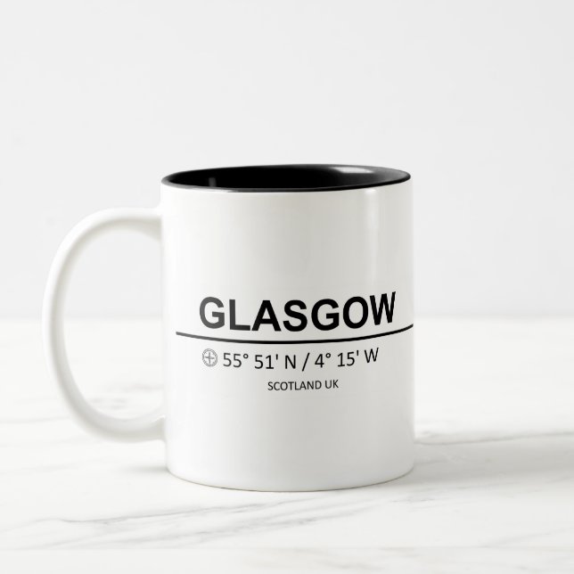 Caneca De Café Em Dois Tons Coordinates Glasgow (Esquerda)