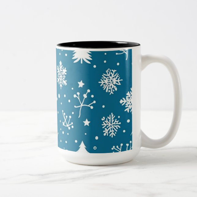 Caneca De Café Em Dois Tons Copas com vibe de inverno (Direita)