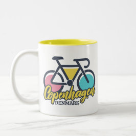 Caneca De Café Em Dois Tons Copenhagen Denmark Cycling