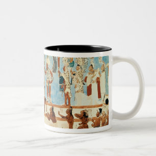 Caneca De Café Em Dois Tons Cópia de uma pintura de parede de Bonampak