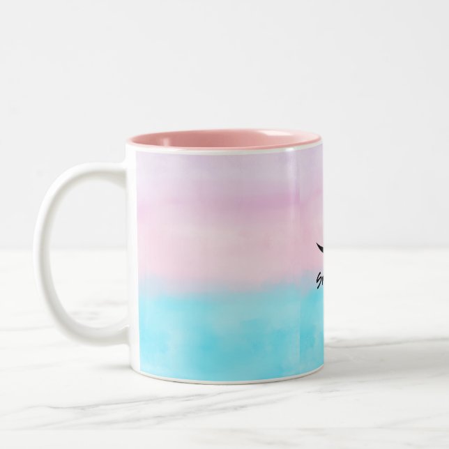 Caneca De Café Em Dois Tons Copo Alegre para Vibrações Positivas Diárias (Esquerda)