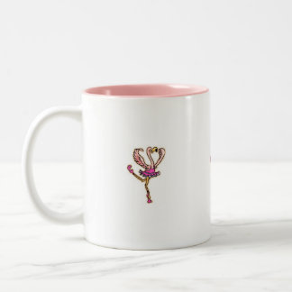 Caneca De Café Em Dois Tons Copo cor-de-rosa de dança do flamingo