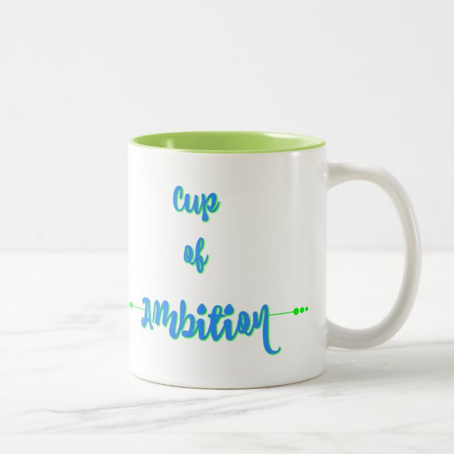 Caneca De Café Em Dois Tons Copo da ambição - verde azul (Direita)