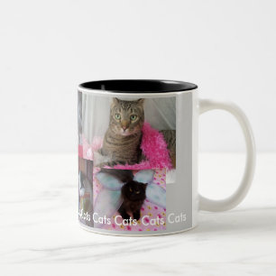 Caneca De Café Em Dois Tons Copo da colagem do gato