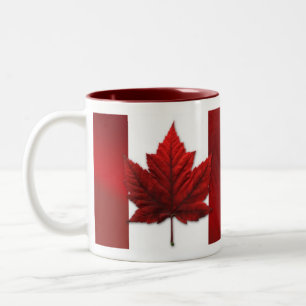 Caneca De Café Em Dois Tons Copo da lembrança da folha de bordo de Canadá do