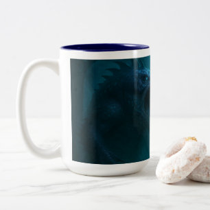Caneca De Café Em Dois Tons "Copo de Arte Fantasia do Guerreiro Aquático Sombr
